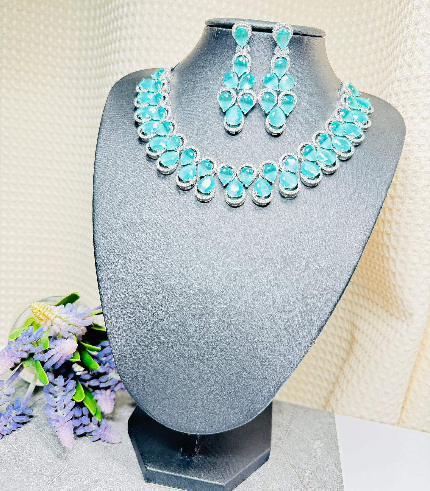 Anzela Silver Based American Quartz Necklace for Wedding and Party Gift, Auspicious Design
