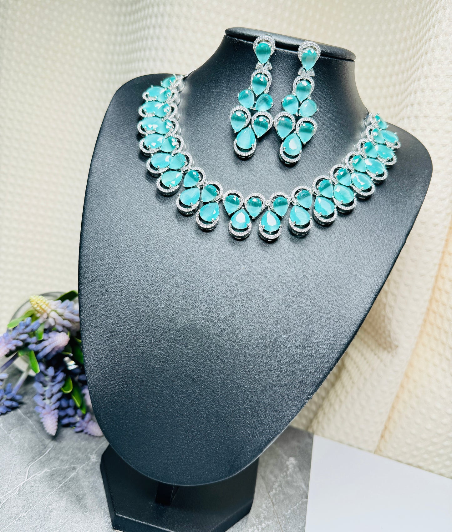 Anzela Silver Based American Quartz Necklace for Wedding and Party Gift, Auspicious Design