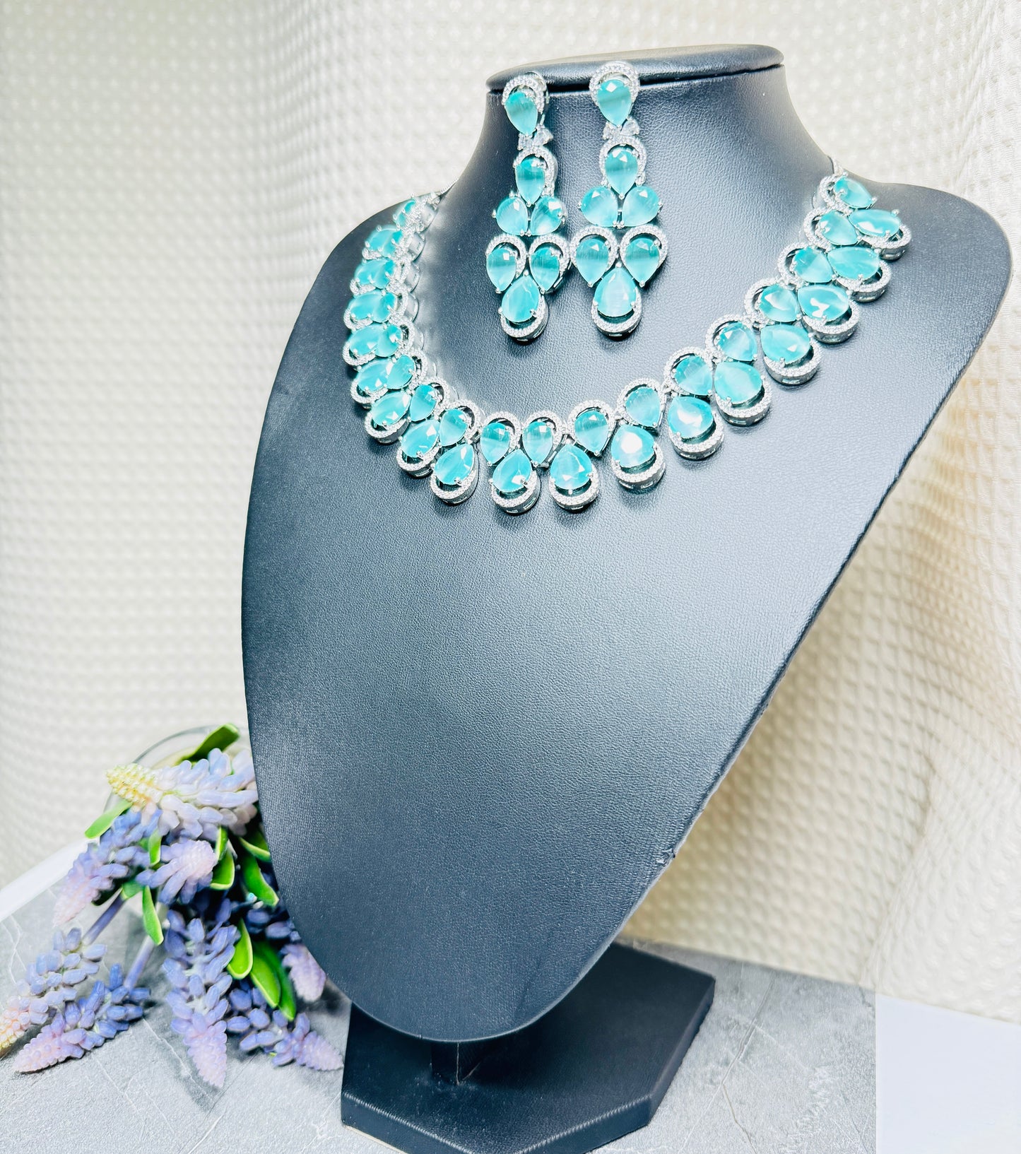Anzela Silver Based American Quartz Necklace for Wedding and Party Gift, Auspicious Design